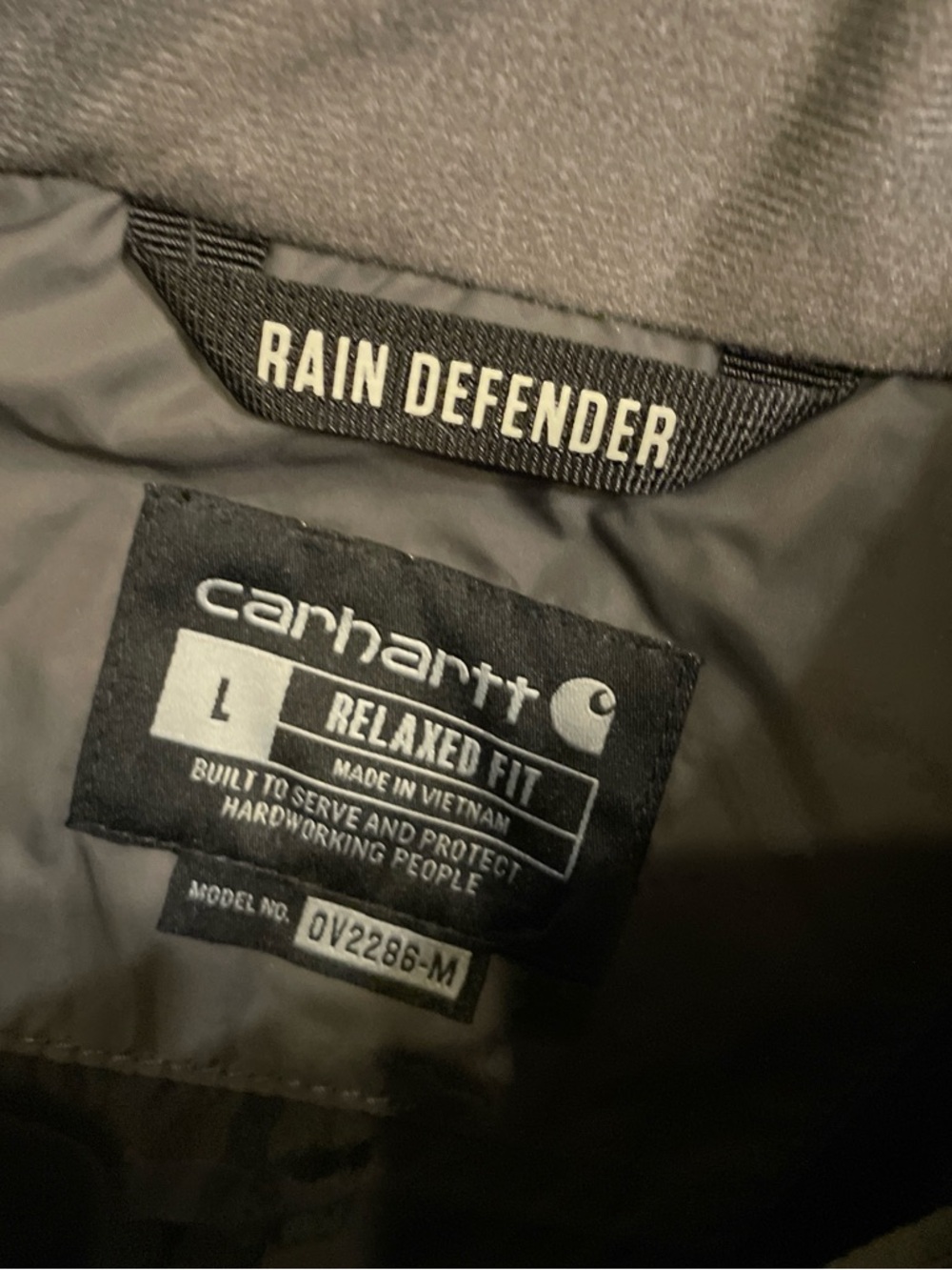 Carhartt Rain Defender Quilted Vest in Dark Gray - Picture 3 of 4